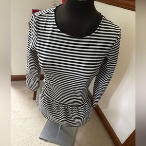 Loft long sleeve stripped peplum top